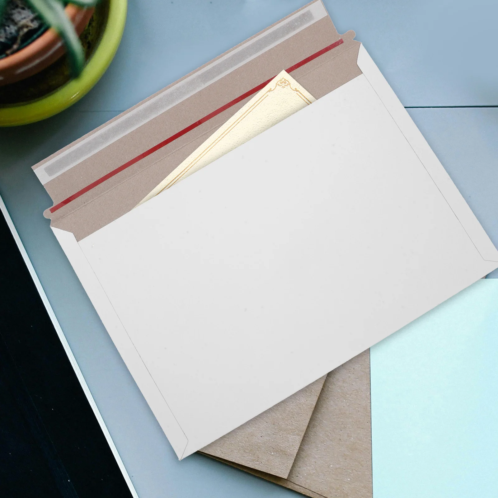 

40pcs Blank Envelope Thickened File Storage Bags Self Seal Rigid Envelopes Office School Mailing Documents Shipping for Business