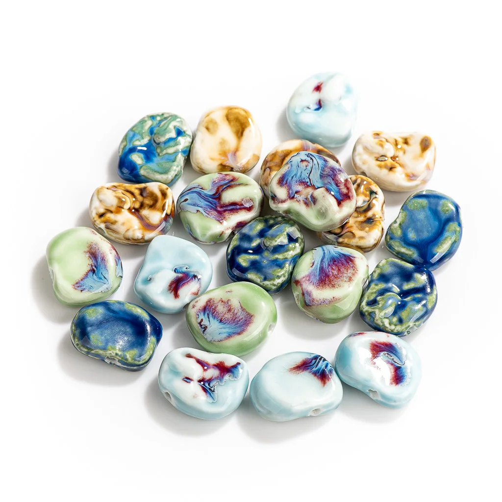 30 # 5 stuks abstracte onregelmatige speciale vorm hanger keramische retro kralen voor het maken van sieraden # MY265