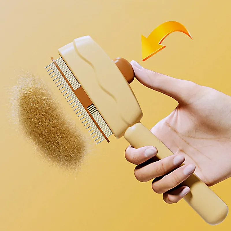 

Dog Comb Massage Dog Brush Automatic Pet Hair Remover Self Cleaning Cat Brush Dogs Grooming One Button Hair Comb Pet Products