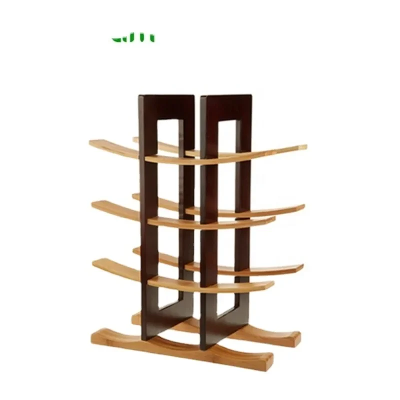 Natural Bamboo 12 Bottles Wine Rack with Espresso Mix Color