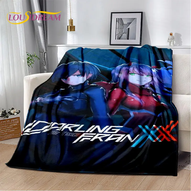 Zero Two DARLING In The FRANXX Soft Plush Blanket,Flannel Blanket Throw Blanket for Living Room Bedroom Bed Sofa Picnic Cover 3D