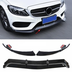 For Mercedes Benz C Class W205 C205 Coupe Front Bumper Lip Body Kit Spoiler Splitters Diffuser C200 C250 C260 C300 C400 C450