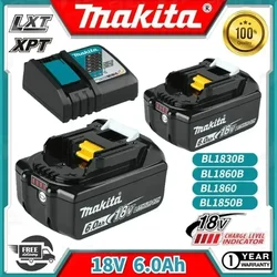 100% genuíno makita 6ah/5ah para makita 18v bateria bl1830b bl1850b bl1850 bl1840 bl1860 bl1815 bateria de lítio de substituição