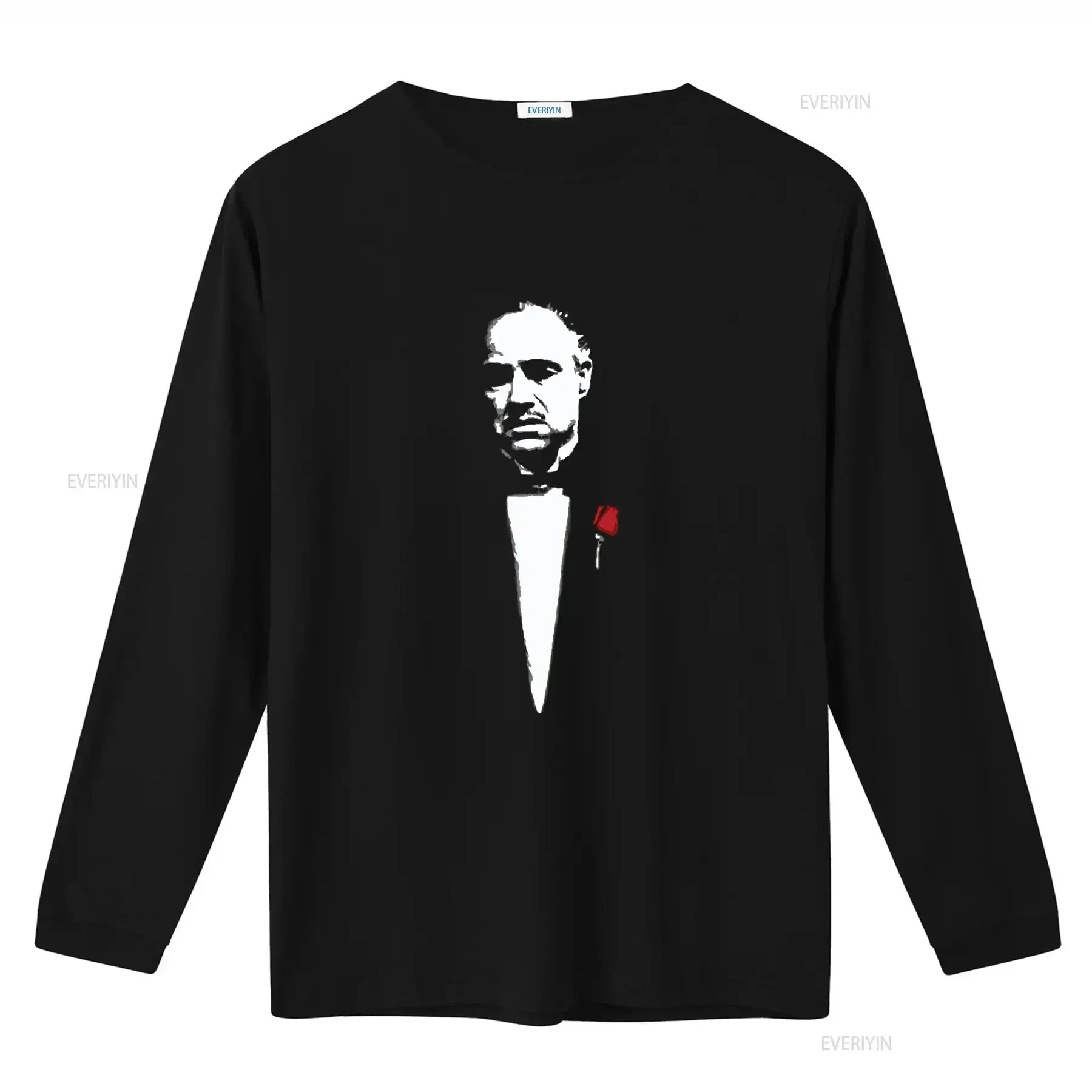 Vito Corleone Mafia Marlon Brando Culto Print T Shirt for Men Stylish and Unique Design vintage Washed designer clothes view 2