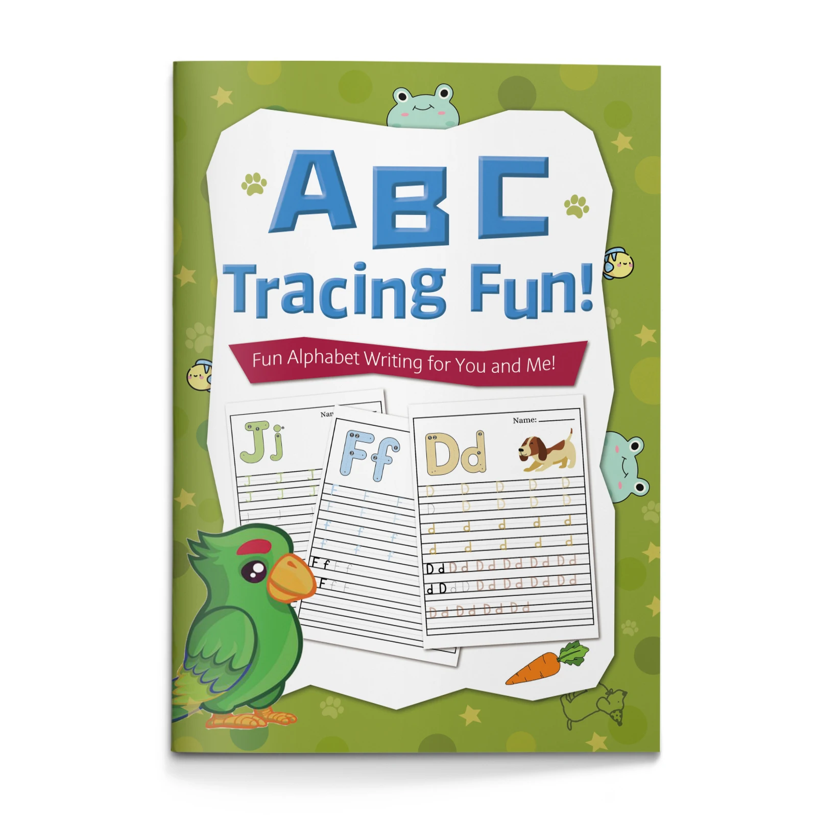 Children's alphabet coloring book, cute cartoon patterns, preschool early education workbook, boost your baby's hands-on skills