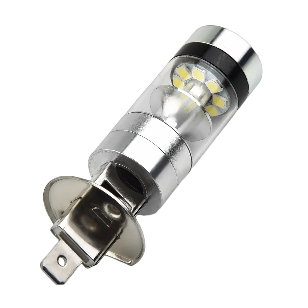 

1000LM LED Headlight White 100W 12-24V 20-SMD 2pcs 6000K Bulb Driving Fog H1 Projector Replacement Wear-resistant