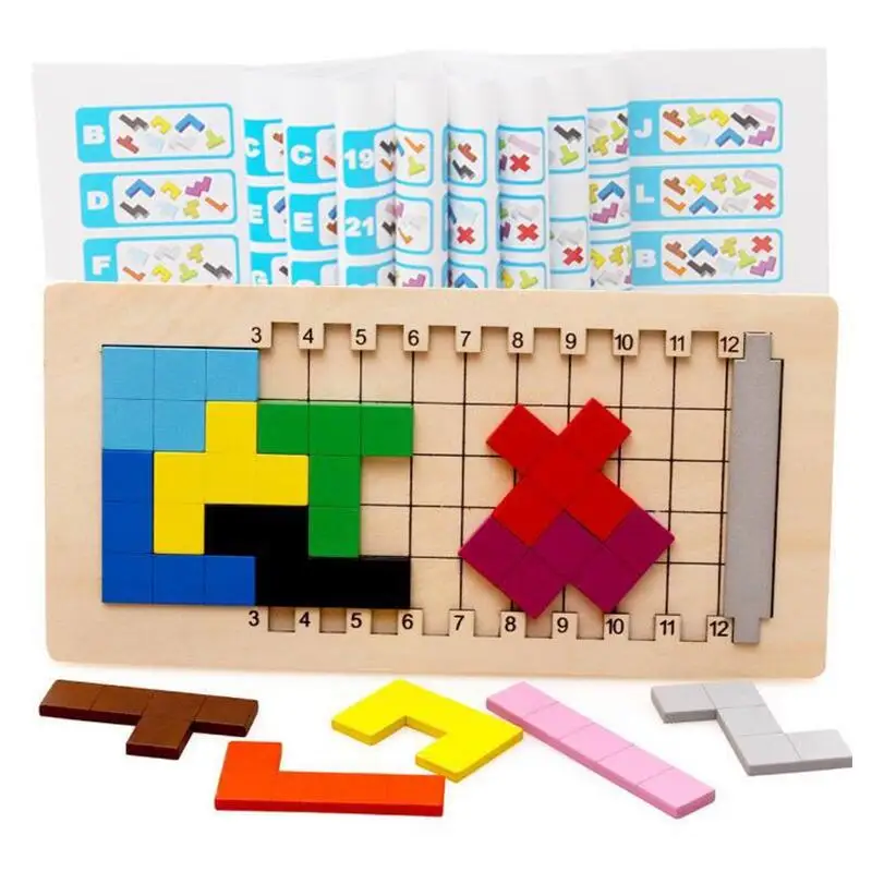 

Intelligence Pentomino Wooden Puzzle Mind Brain Teasers Puzzles Game for Adults Kids