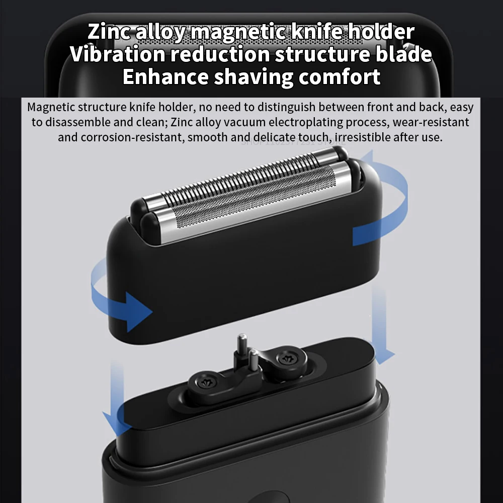 Xiaomi Mijia Electric Shaver Dual Cutter Blade Reciprocating High-Speed Motor Magnetic Suction IPX7 Waterproof Portable Razor