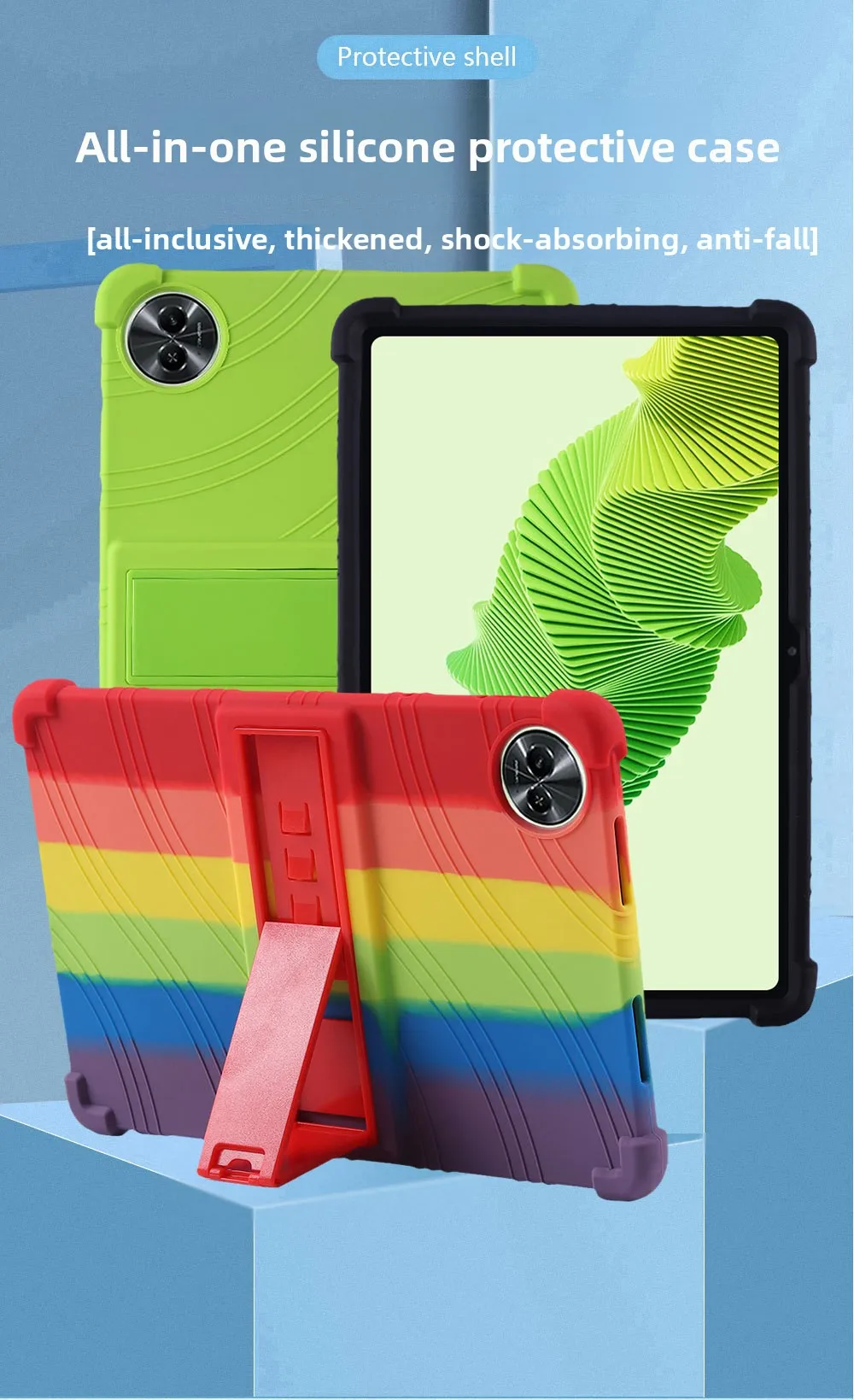 Stoßfeste TPU-Hülle für Realme Pad 2 11.5, Flexibler Stoßfänger mit Ständer und Airbag-Ecken, Mehrere Farben – Detail 1