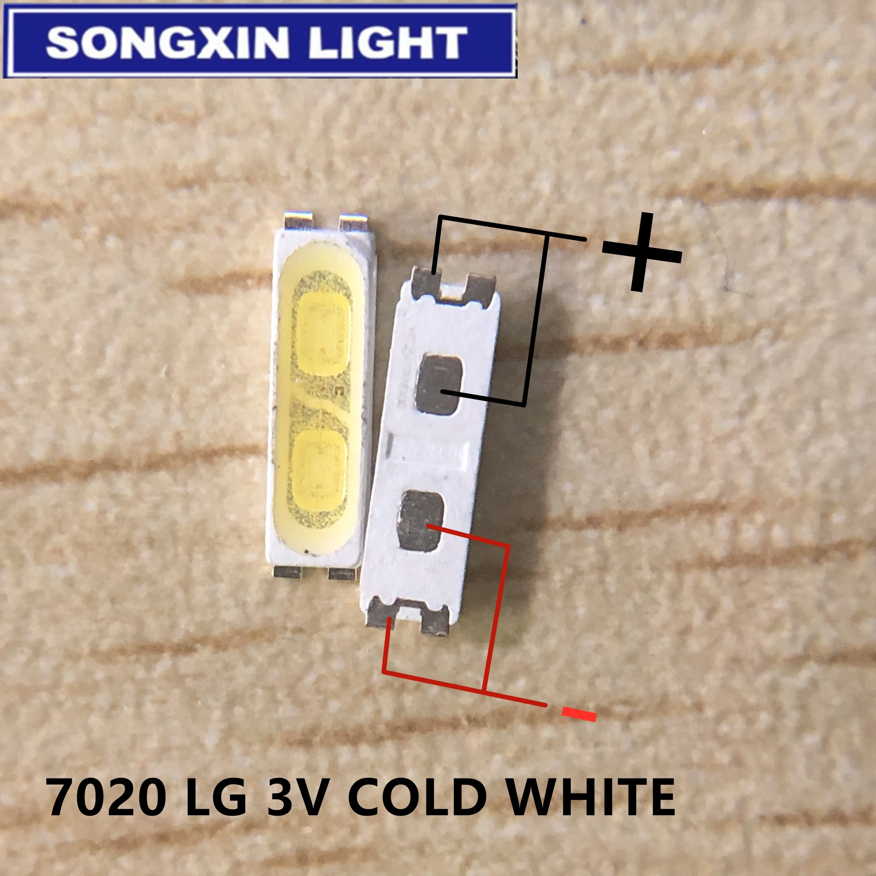 100pcs FOR LG Innotek LED LED Backlight 0.5W 7020 3V Cool white 40LM TV Application  LEWWS72R24GZ00