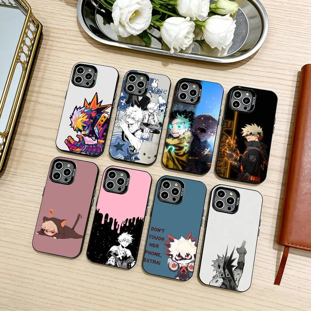 

K-Katsuki Bakugo Hero A-Academia Phone Case For iPhone17,16,15,14,13,12,11 Plus,Pro Max Black Candy silver phone case