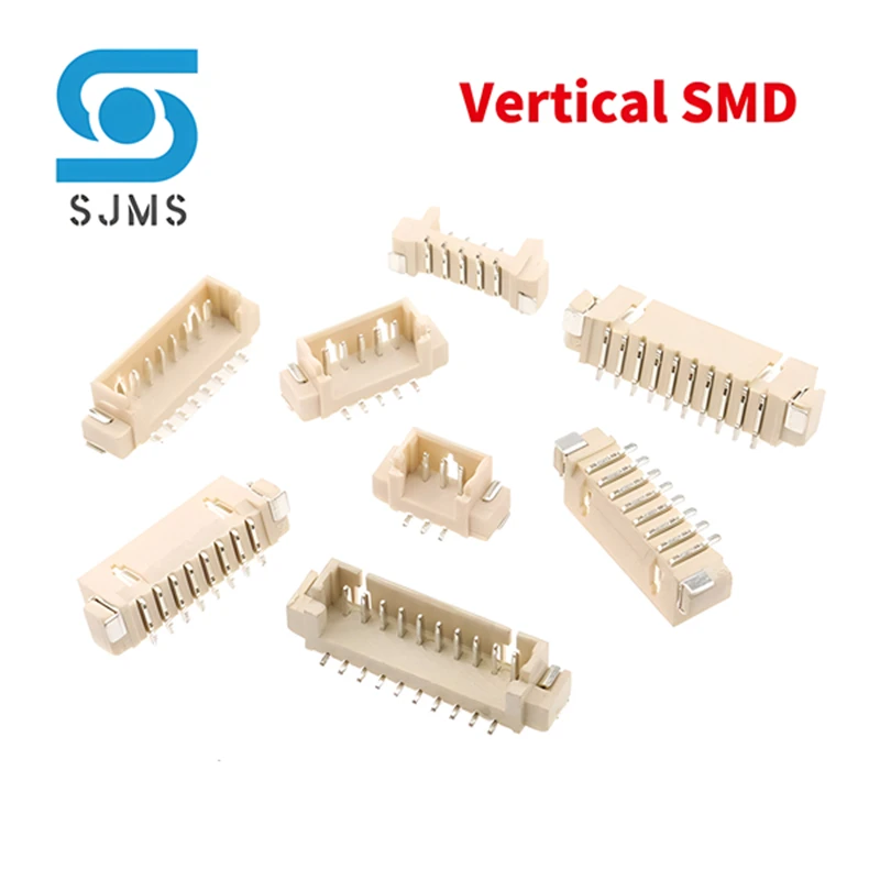 20pcs JST1.25 SMD SMT 1.25MM Pitch Male pin header Vertical/Right Angle connector 2P/3P/4P/5P/6P/7P/8P/10P For PCB Board Socket