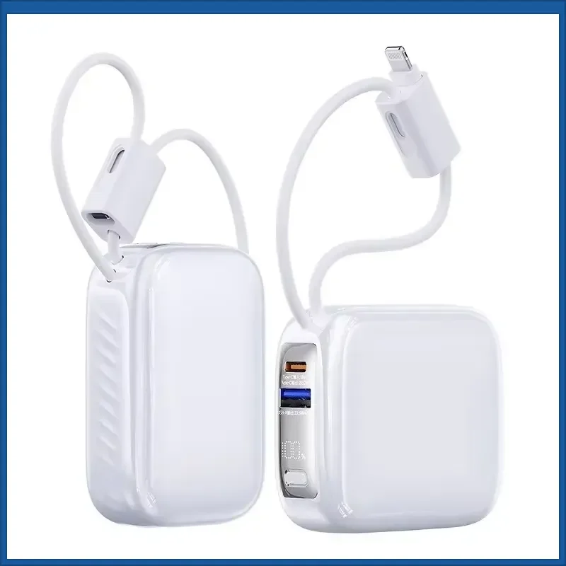 F97 45W 10000mAh for IPhone for Android Mini Power Bank Built-In USB-C Cable Smaller Fast Charging Portable