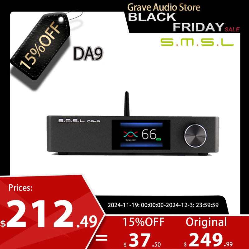 SMSL DA9 High Quality Power Amplifier Bluetooth 5.0 Amp APT- X Support DA9 with Remote Contro stereo amplifier DA-9