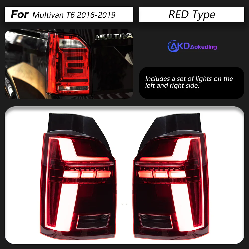 AKD Autolichten voor VW Multivan T6 LED achterlicht 2015-2019 achterlamp animatie dynamisch signaal DRL achteruitrijlicht stoplicht auto-accessoires