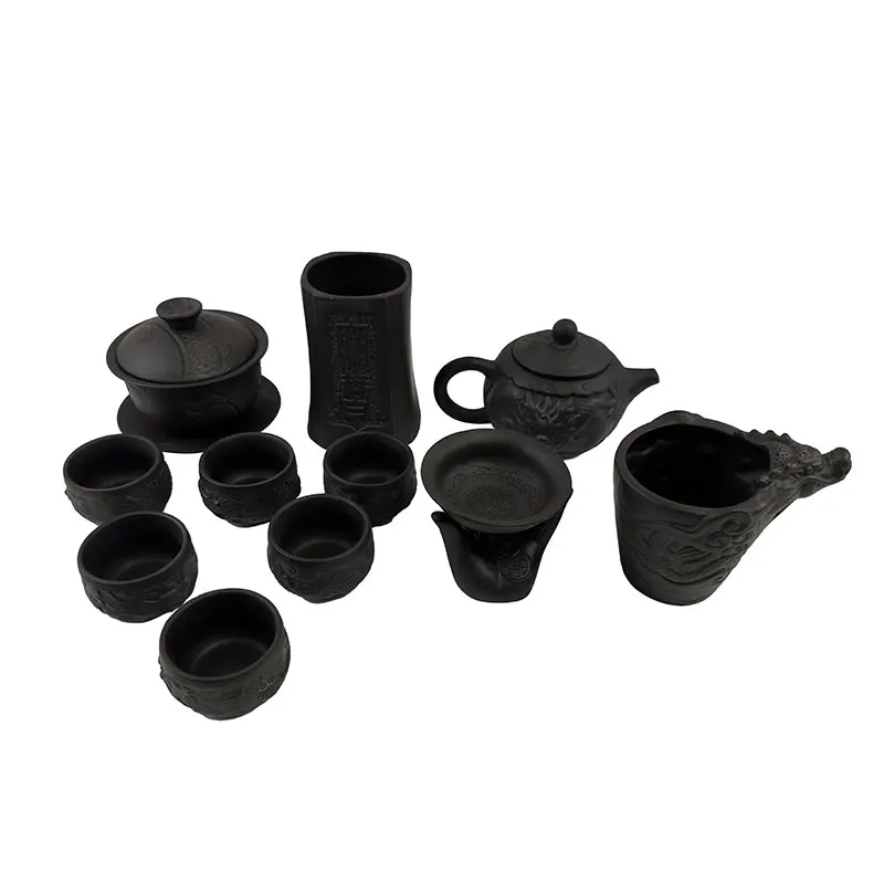 High-end purple clay pot tea set home office 2023 new teapot male cup ceramic set tea