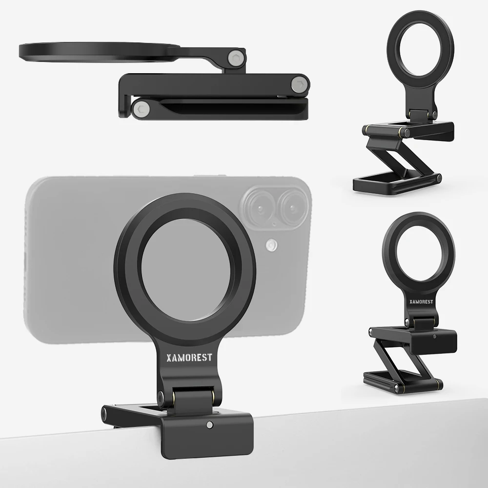 

Magnetic Pocket Phone Tripod Foldable, Mini Cell Phone Tripod Mount Handle Smartphone Desk Stand Travel All in One