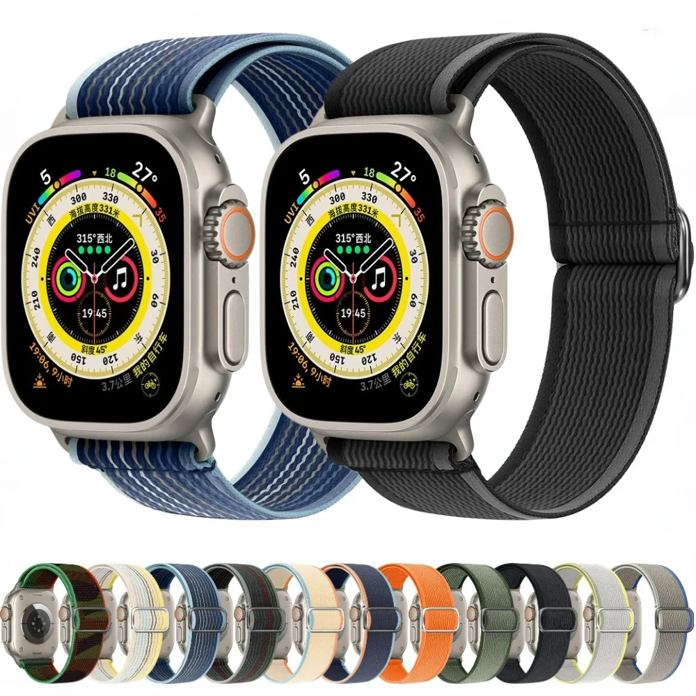 

Nylon Strap For Apple Watch Band Ultra 2 49mm 9 8 7 45mm 41mm Bracelet for iWatch Series 6 5 4 3 SE 2 44mm 40mm 42mm 38mm Strap