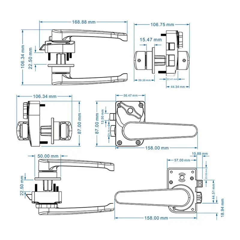 Door Lock RV Entry Door Latch With Brass Lock Cylinder Durable Door Lock No Rust Non-Fading For RV Yacht Car Bathroom