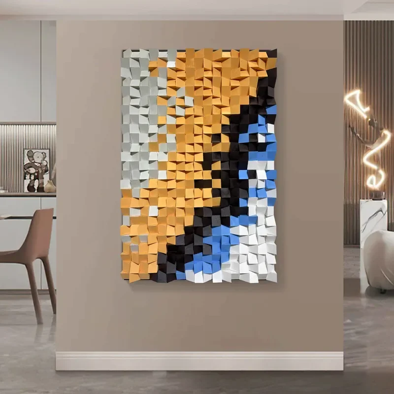 Factory Directly Sale Decorative Painting Factory Price Painting Wall Decor Simple Modern Wood Carving Hanging Paintings