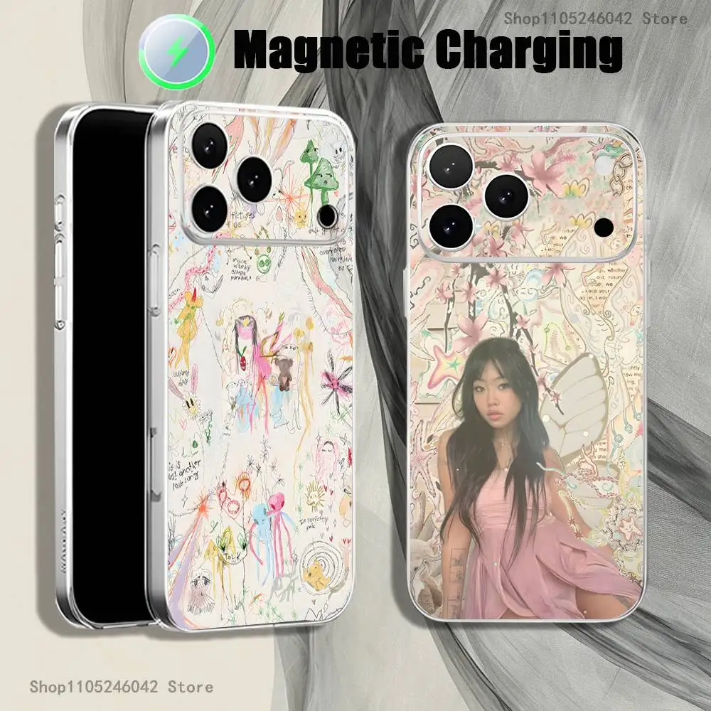 

B-beabadoobee Beatopia Transparent White Phone Case For iPhone 17,16,15,14,13,12,11,Pro,Max,Plus,Mini,Magnetic Wireless Charging