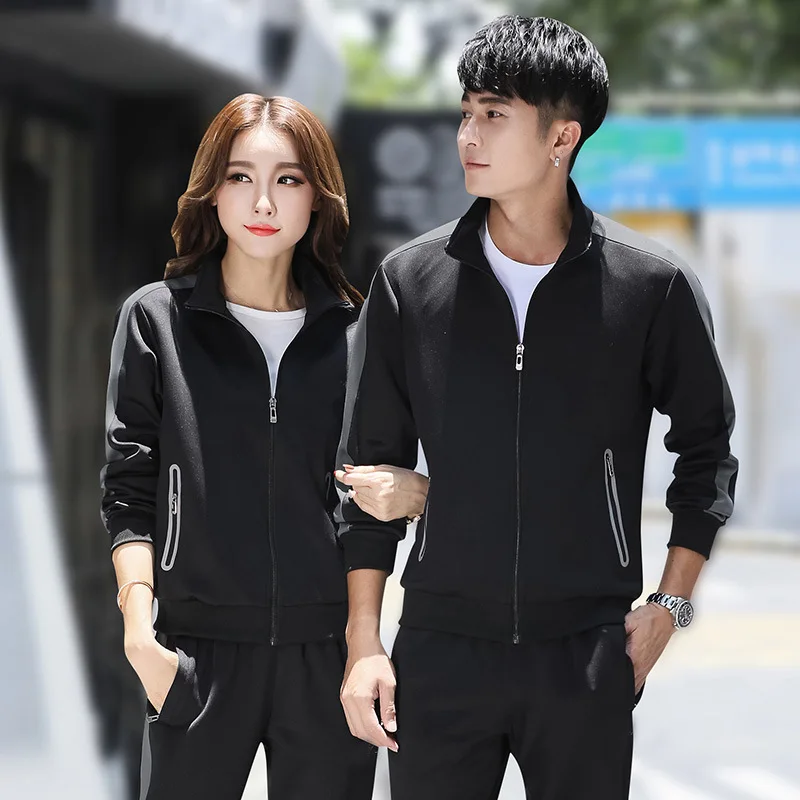 Spring Women Men Sport Suit Tracksuit Zip Up Jacket Sweatshirt+sweatpant Unisex Jogger Running Casual Outfit gym Set Sportswear