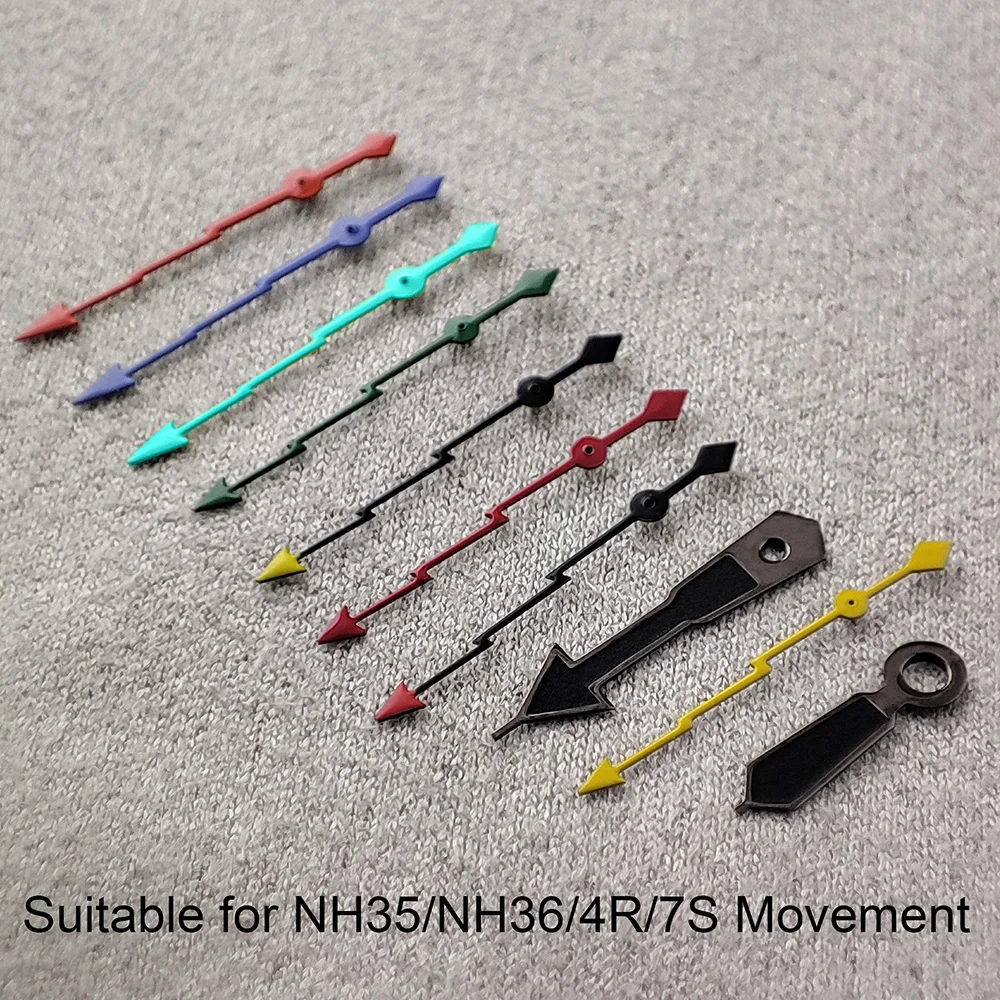 Modified watch accessory NH35 Hands black watch pin faint green glow lightning second hand suitable for NH35/NH36/4R/7S movement