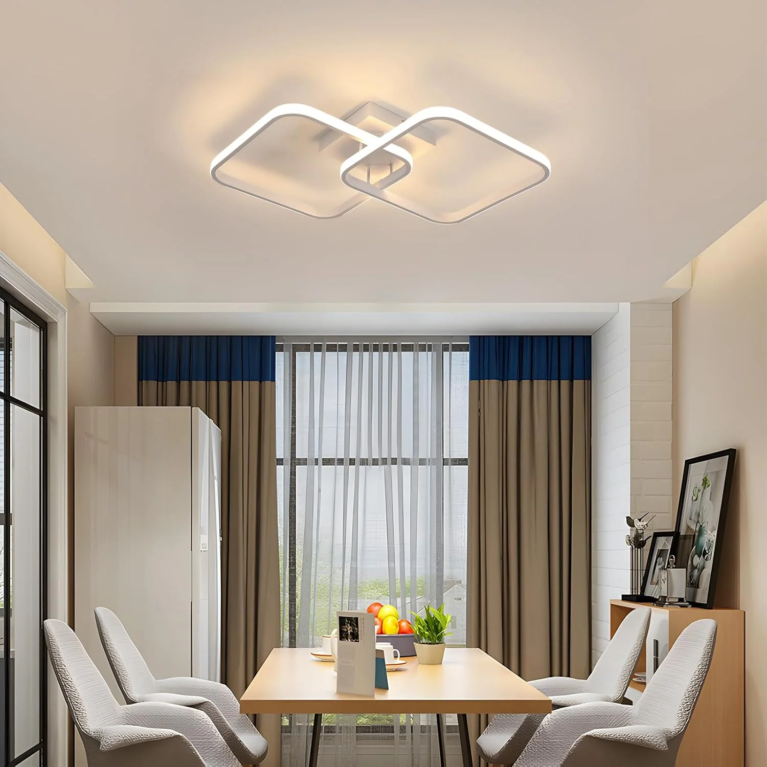 Black/White Modern LED Ceiling Chandelier,Living Room LED Chandelier Lamp,dimmable Bedroom Ceiling Light Fixture,2-4 head lustre