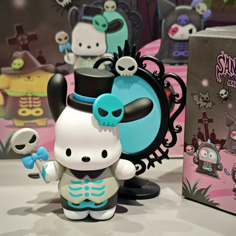 本物のサンリオハロウィンいたずらの夜シリーズブラインドボックスかわいい漫画フィギュアコレクション装​​飾品おもちゃミステリーボックスハロウィンギフト
