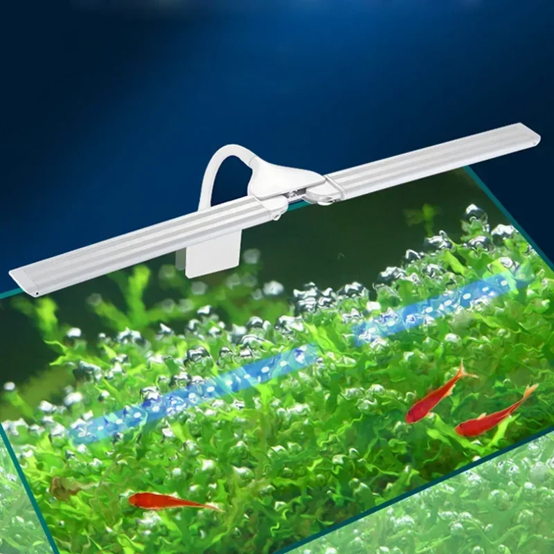 Super Bright Clip Lamp Double Leaf Adjustable LED Aquarium Light for Aquatic Plant Grow Fish Tank Full Spectrum Timing Lamp