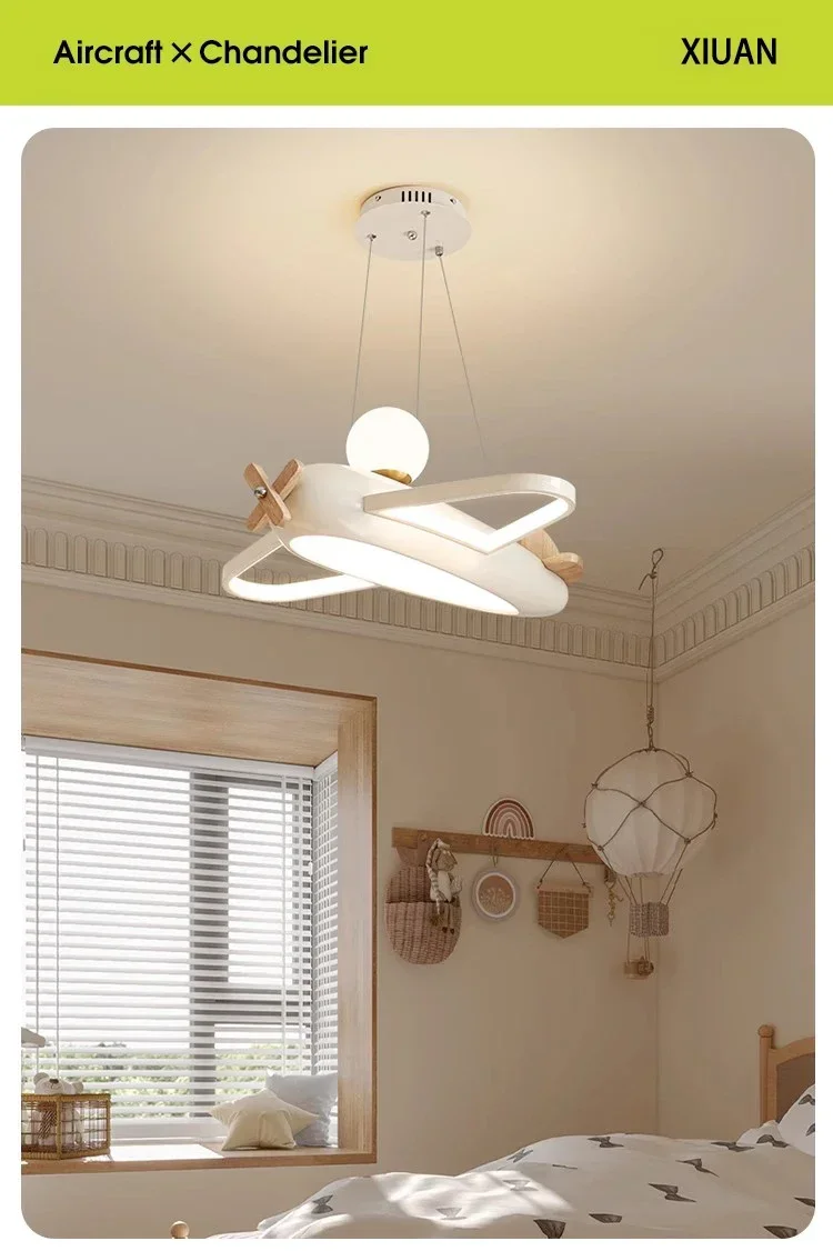Flugzeug Deckenleuchte Cartoon Kinder Deckenleuchte Kreatives Design Led Weiß Lampe Wohnzimmer Esszimmer Baby Kinderzimmer Zimmer Dekor Lampe – Detail 3