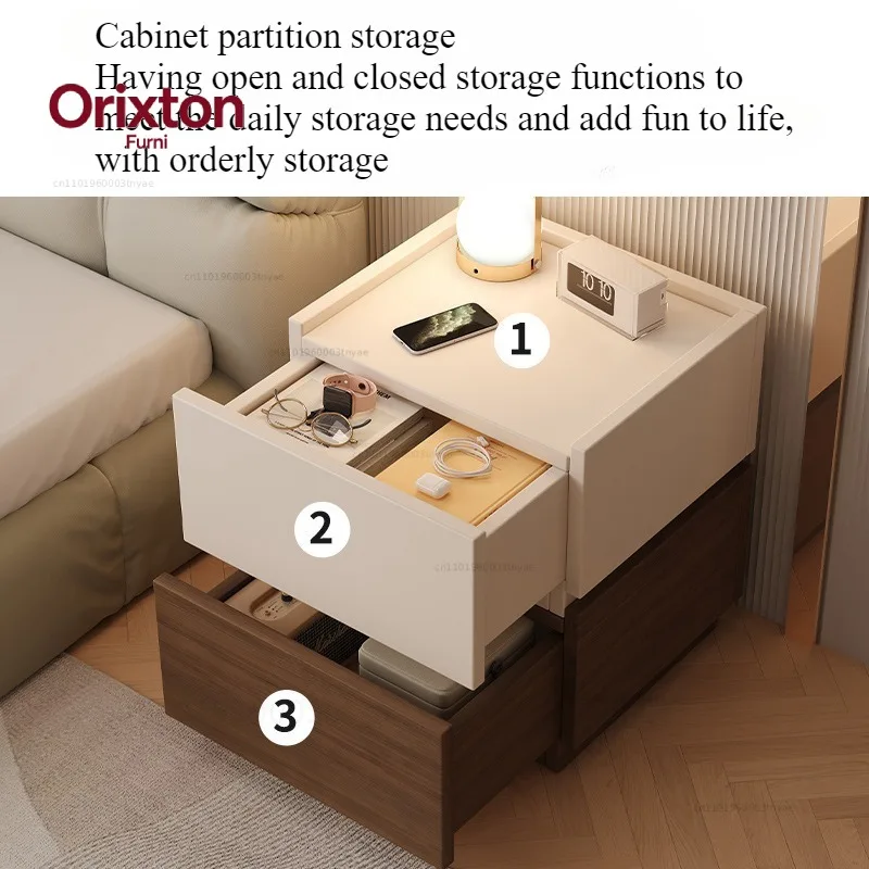Bedside table Household Italian minimalist storage combination cabinet Internet celebrity sofa several bedrooms Bedside