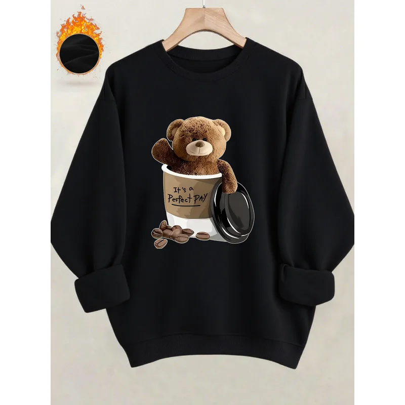 Casual Crew Neck Sweatshirts with Fun Patterns, Suitable for Autumn And Winter, Women'S Crew Neck Hoodies,Trendy Women'S Apparel