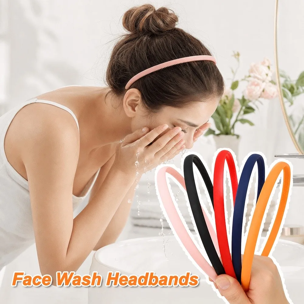 New Frosted Finish Hair Hoop With Teeth Thin Edge Makeup Hair Band Candy Color Non-Slip Face Wash Headbands Headdress Ornaments