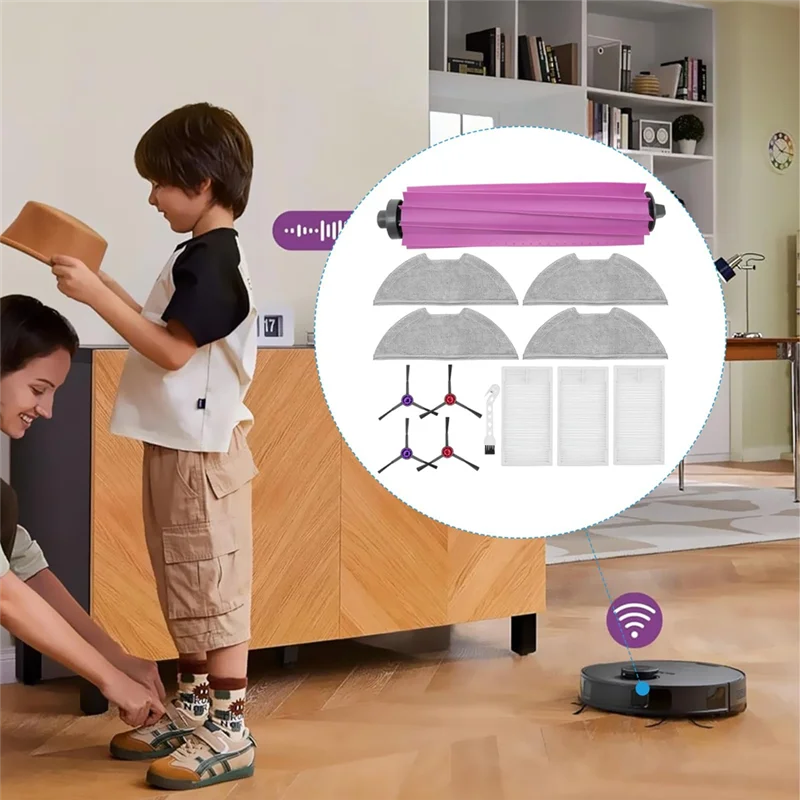 【Popular】Accesorios para repuestos de aspiradora Robot EUREKA E20 Plus, cepillo principal, paño de limpieza, cepillos laterales, filtros