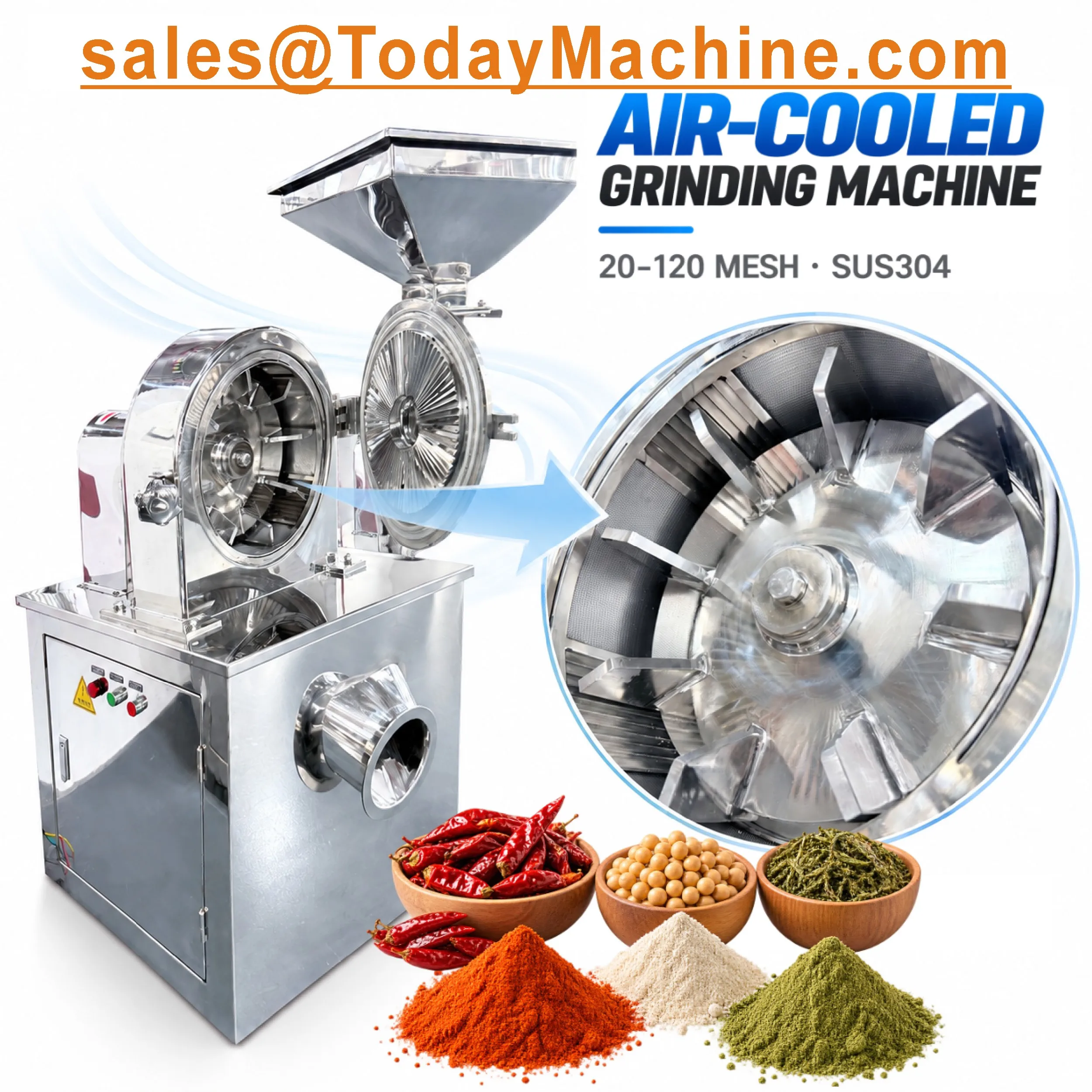 Industrial Dry Food Grinder for Biscuits & Cookies Powder Milling Application in Food Processing