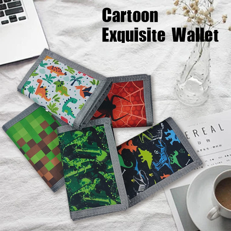 Trifold Casual Wallet Young Novelty Money Bag Purse Zipped Coin ID Card Holder Pocket Kids  Student Cartoon Money Clip