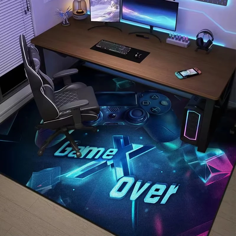VIKAMA Trendy studeerkamer gaming kamer tapijt geluiddichte computer bureau bureaumat woonkamer slaapkamer draaistoel kussen woondecoratie
