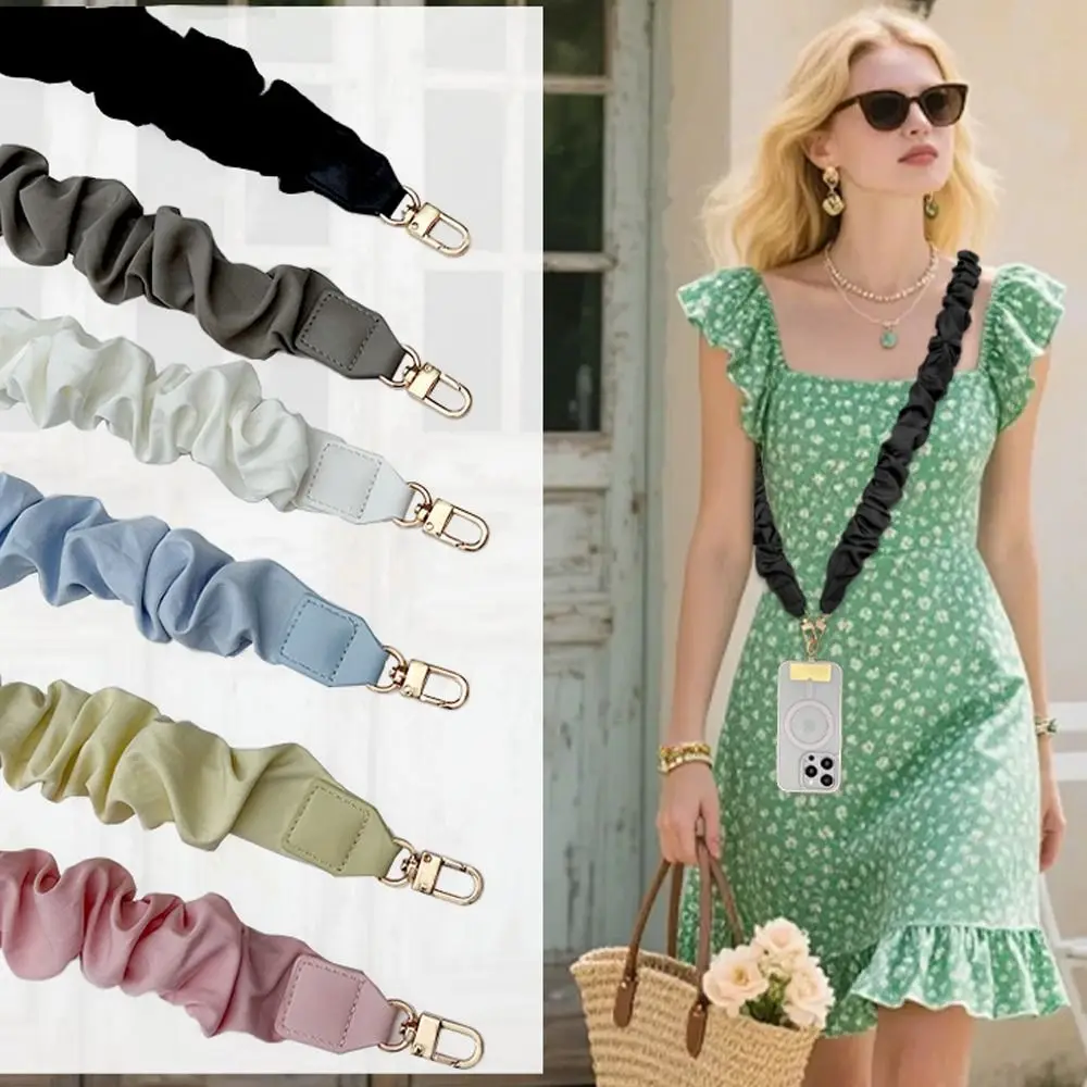 

Solid Color Mobile Phone Lanyard with Gasket Phone Accessories Handbag Wide Colored Straps Hanging Handbag Belt for Unisex