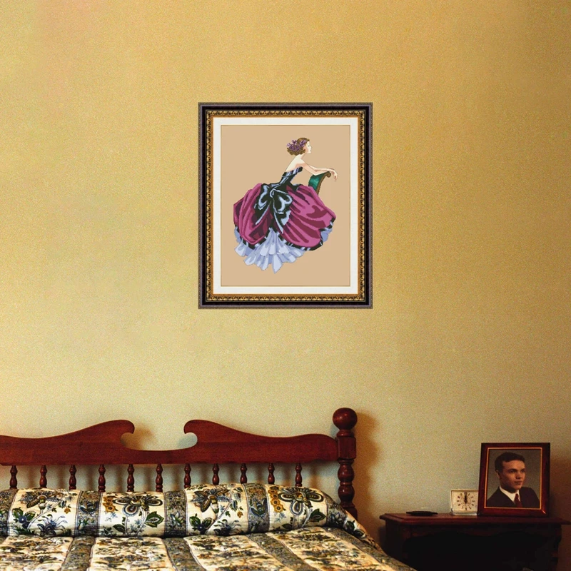 

Сказочная леди на стуле, набор для вышивки крестом, хлопковая шелковая нить, 18 карат, 14 карат, 11 карат, льняное полотно, вышивка, рукоделие своими руками