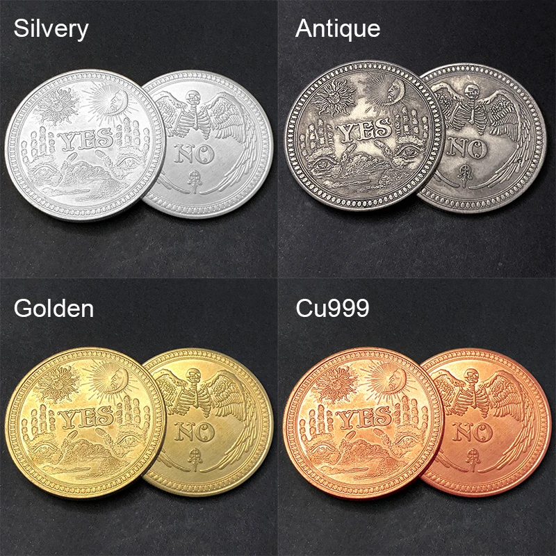 YES or NO Silver/Gold Challenge Coin Decision Lucky Commemorative Coin & Perfect Divination Flipping Coin, Gift, Party Games