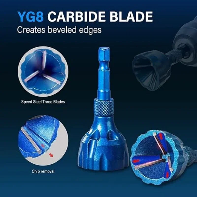 

Deburring External Chamfer Tool with Tungsten Carbide Blade Hex Handle HSS Deburring External Chamfer Tool