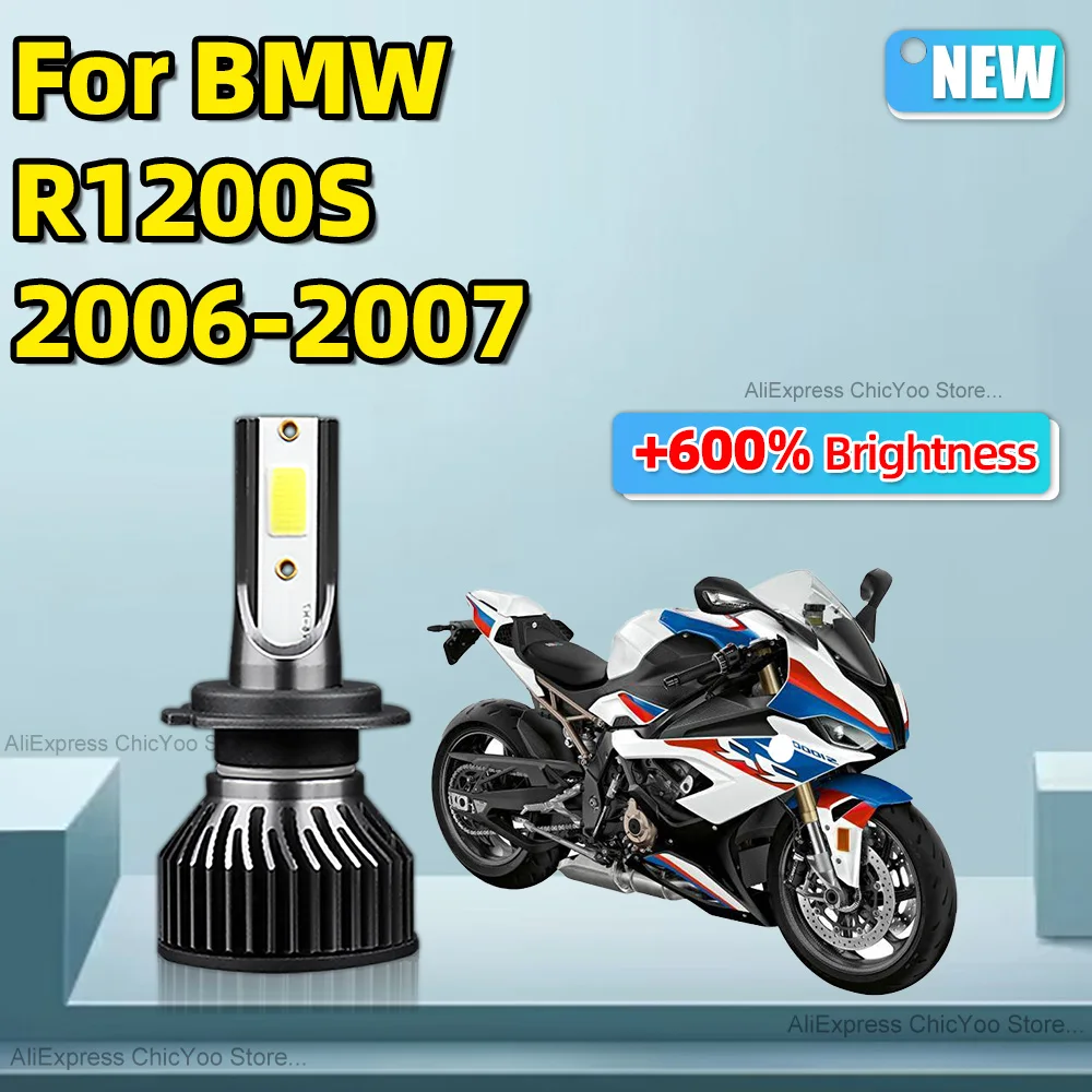 For BMW R1200S 2006 2007 15000LM H7 High Quality LED Bulbs Canbus No Error Motorcycle Headlight COB CHIP with Cooling Fan