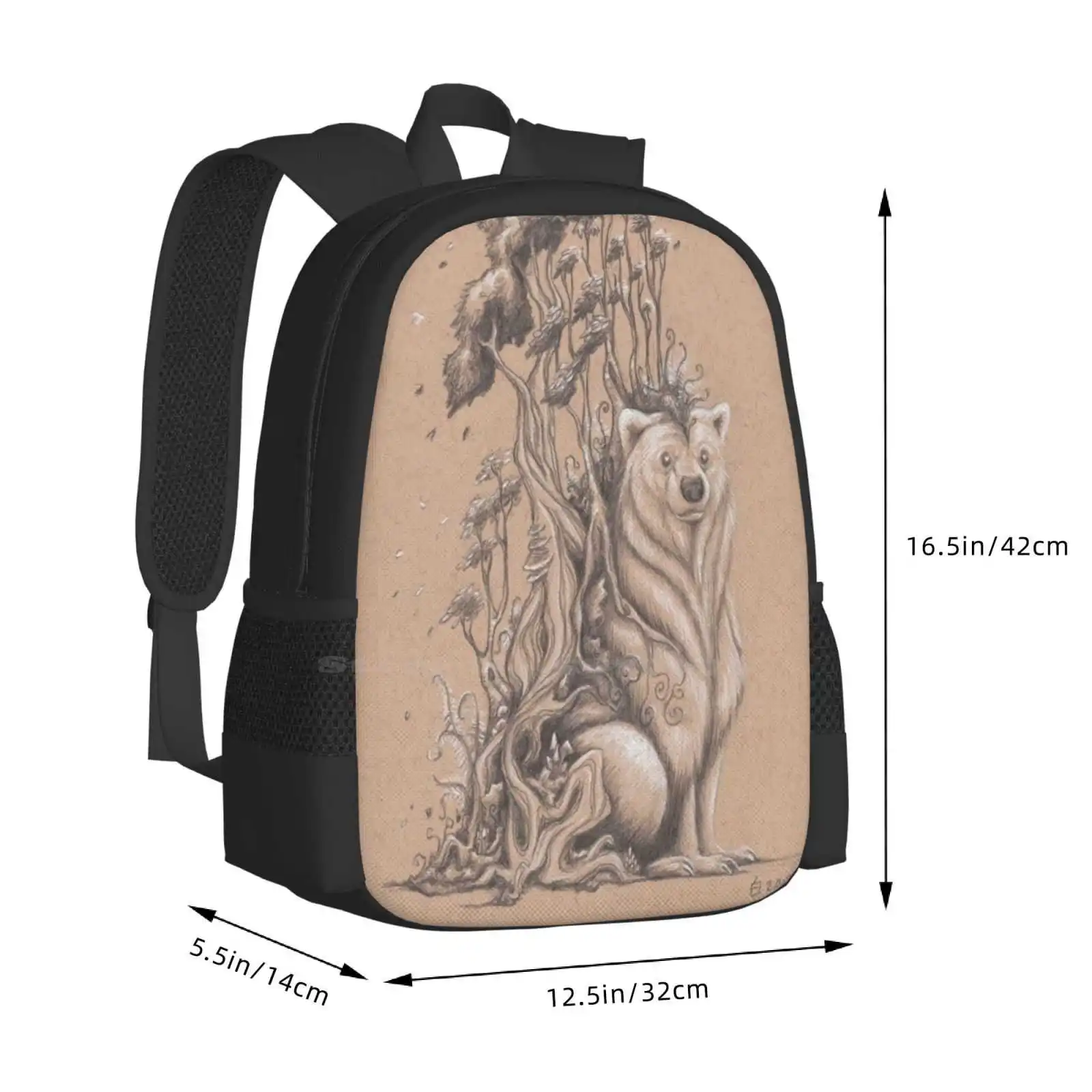 روح الخريف على ظهره للطلاب مدرسة الكمبيوتر المحمول حقيبة سفر الخريف الخريف طبيعة الروح أسطورة الحياة البرية الحيوانات الدببة #3