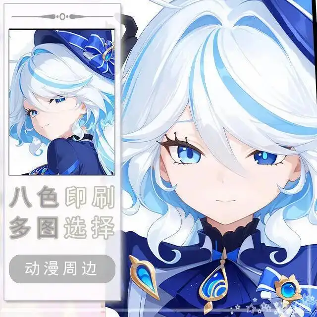 

Чехол для подушки Genshin Impact Furina Dakimakura, обхватывающий все тело, для отаку, аниме, подушка-чехол для кровати, рождественская игра