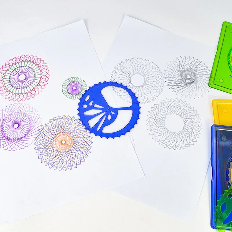 Classic Gear Wheel Spiral Circle Template Drawing Kit Toys Children Geometric Spirograph Curve Stencils Painting DIY Art Crafts