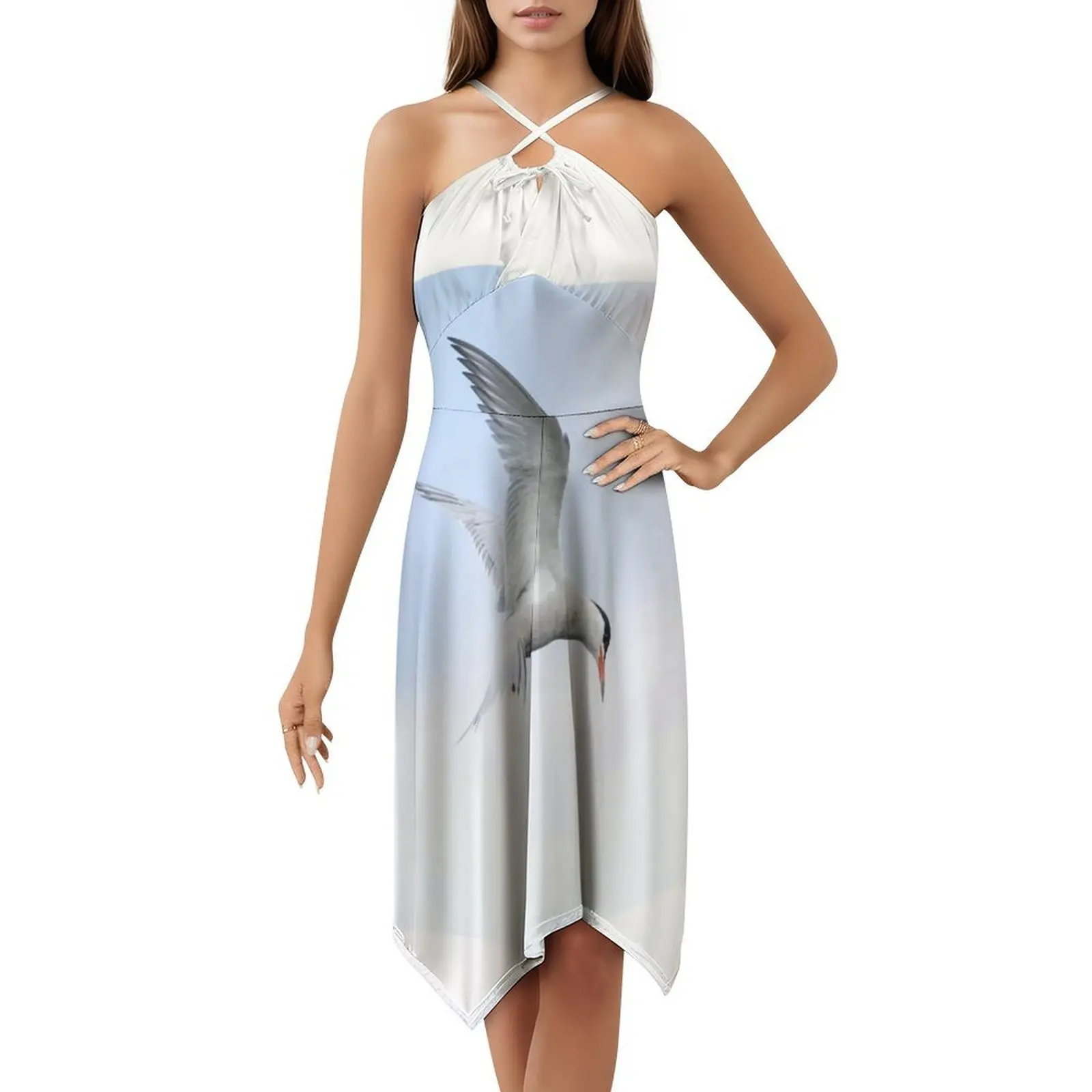 エンジェルズ アバブ ボヘミアン ノースリーブ ドレス 女性用 プリント ビーチ パーティー ドレス エンジェルズ コモン ターン バード リットン _ イメージ 女性用