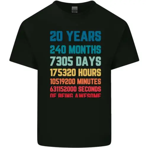 20th Birthday 20 Year Old Mens Cotton T-Shirt Tee Top