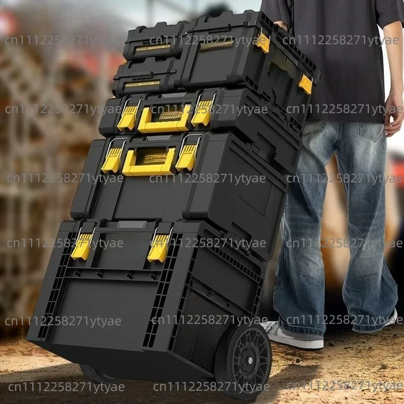 Toolbox Hardware Set, Stackable Trolley, Car and Home Multi-Purpose Toolbox, Hand Cart