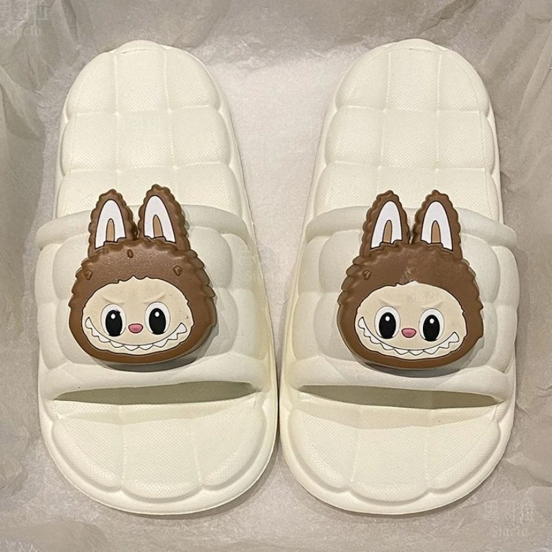 Labubu animation peripheral cartoon summer bathroom lightweight non-slip non-stinky home soft-soled sandals and slippers gift